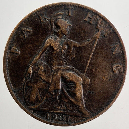 1901 Victoria Farthing Coin | Very High Grade | a5828