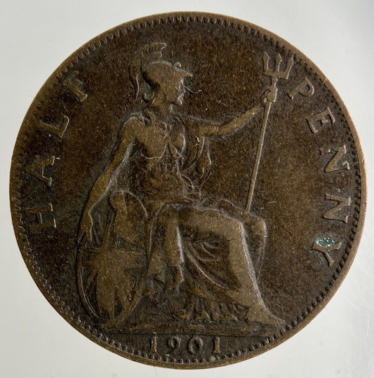 1901 Victoria Half-Penny Coin | Fine Collectable Grade