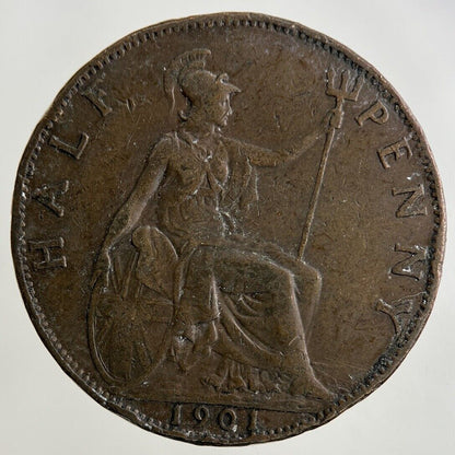 1901 Victoria Half-Penny Coin | Fine Collectable Grade