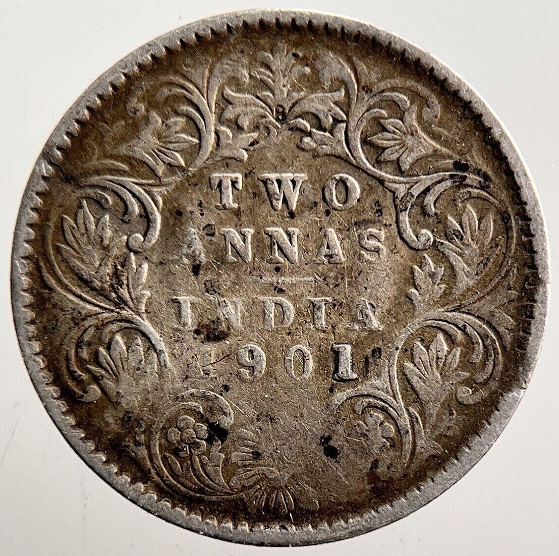 1901 India Two Annas Silver Coin | Collectable Grade | a3512