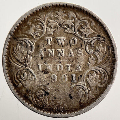 1901 India Two Annas Silver Coin | Collectable Grade | a3512