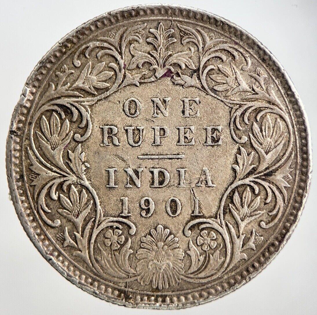 1901 India One Rupee Silver Coin | Very High Grade | a991