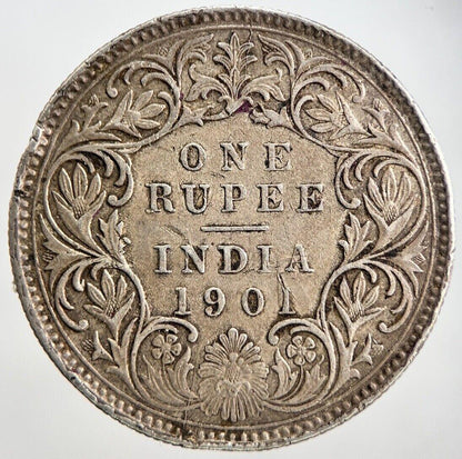 1901 India One Rupee Silver Coin | Very High Grade | a991