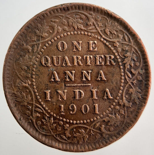 1901 India Quarter 1/4 Anna Coin | Very High Grade | a3435