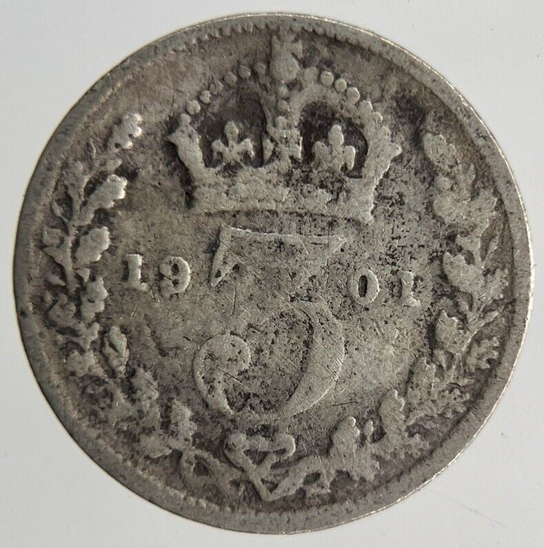 1901 Victoria Threepence Silver Coin | Collectable Grade