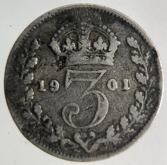 1901 Victoria Threepence Silver Coin | Collectable Grade