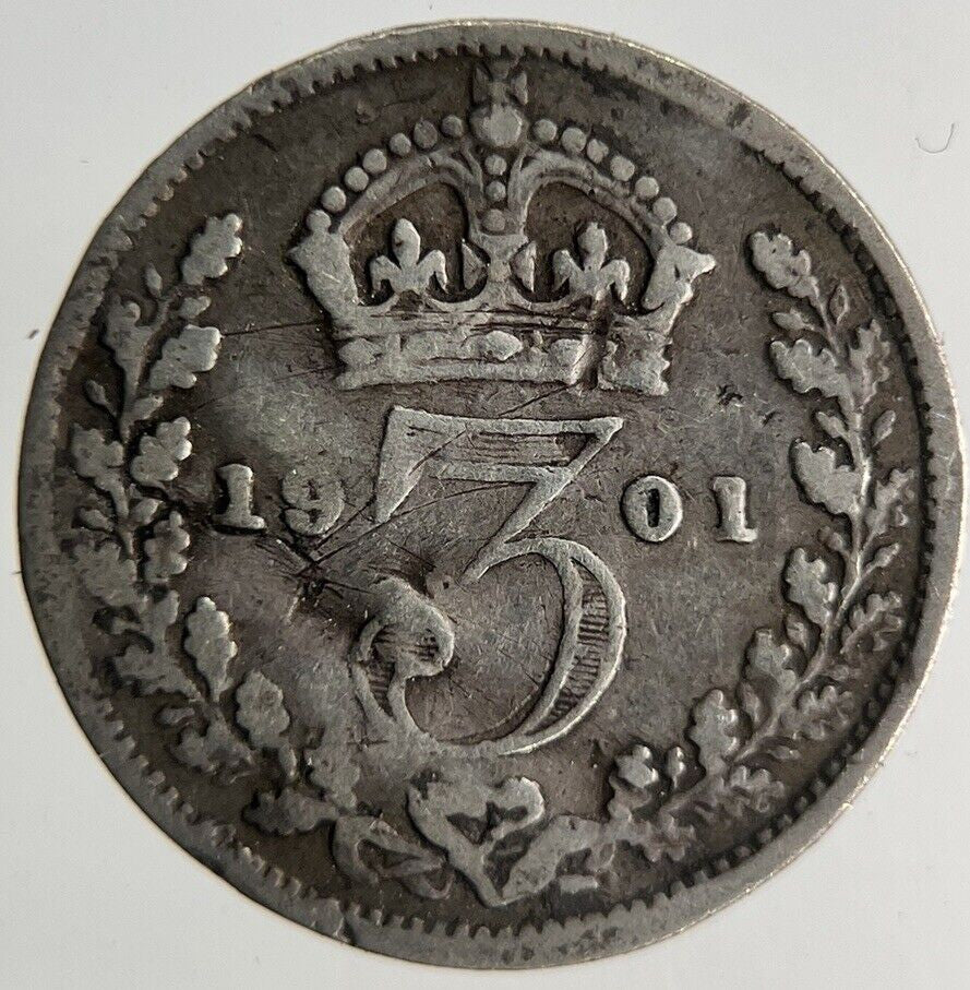 1901 Victoria Threepence Silver Coin | Collectable Grade