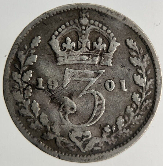 1901 Victoria Threepence Silver Coin | Collectable Grade