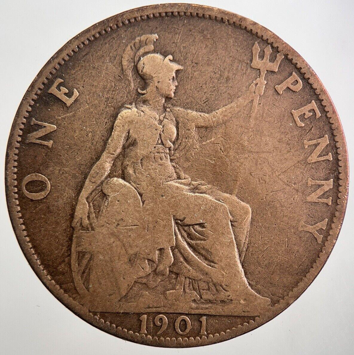 1901 Victoria Penny Coin | Fair Grade | a8024