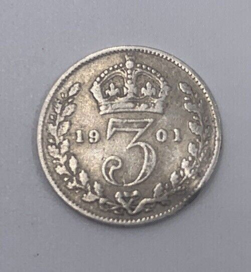 1901 Victoria Threepence | British Silver Coin | Collectable Grade | a68