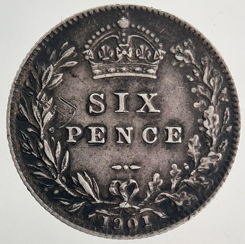 1901 Victoria Sixpence Silver Coin | Very High Grade | a9968