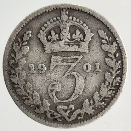 1901 Victoria Silver Threepence Coin | Collectable Grade