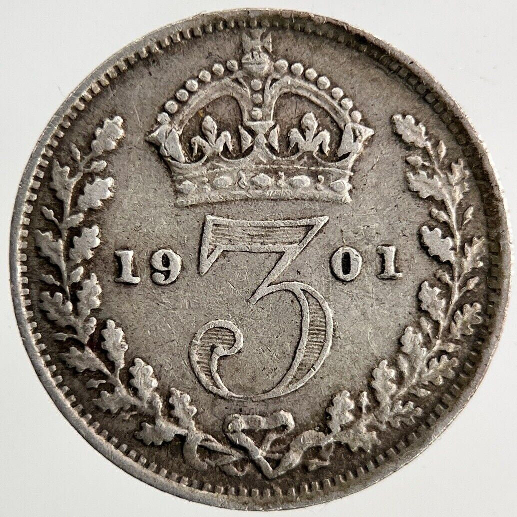 1901 Victoria Silver Threepence Coin | Very High Grade
