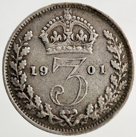 1901 Victoria Silver Threepence Coin | Very High Grade