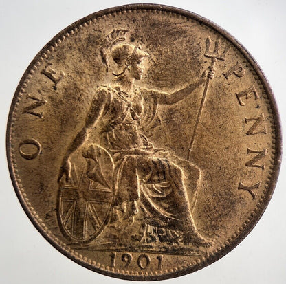1901 Victoria One Penny Coin | Very High Grade | a9313