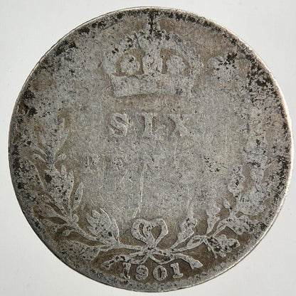 1901 Victoria Sixpence Silver Coin | Fair Grade