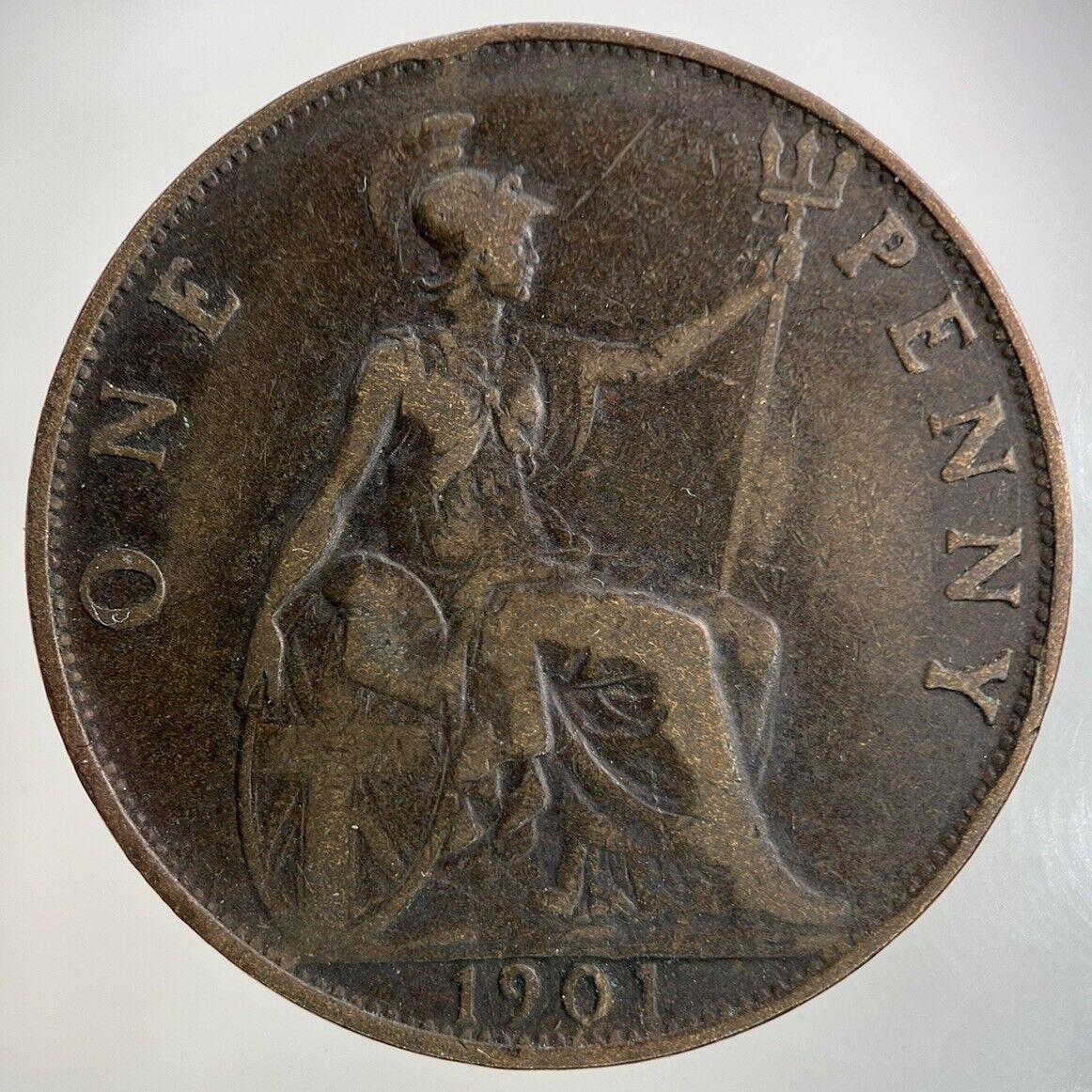 1901 Victoria One Penny Coin | Fine Collectable Grade