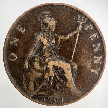 1901 Victoria One Penny Coin | Fine Collectable Grade