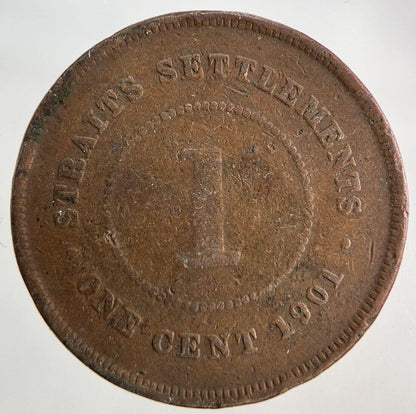 1901 Victoria Straits Settlements 1 Cent Coin | Collectable Grade