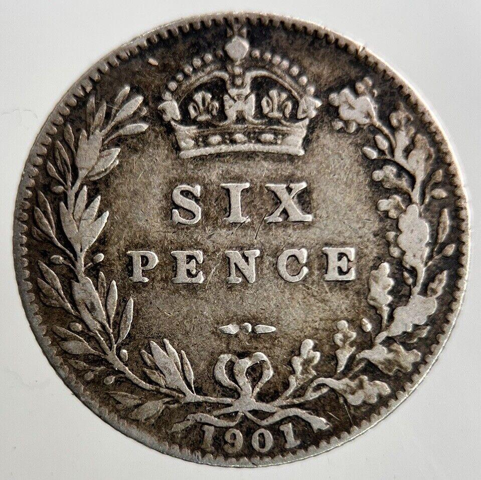 1901 Victoria Sixpence Silver Coin | Fine Collectable Grade