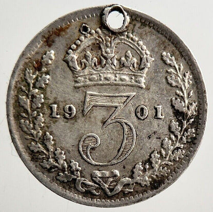 1901 Victoria Threepence Silver Coin | Very High Grade | a3163