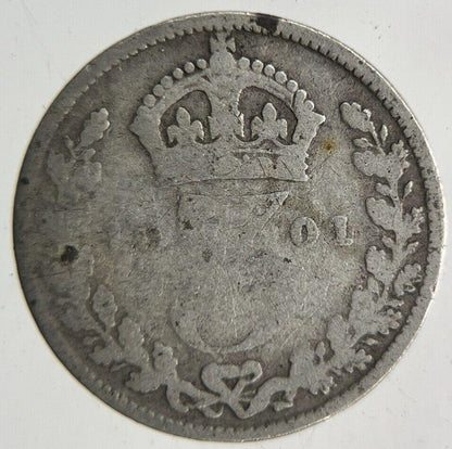 1901 Victoria Threepence Silver Coin | Collectable Grade