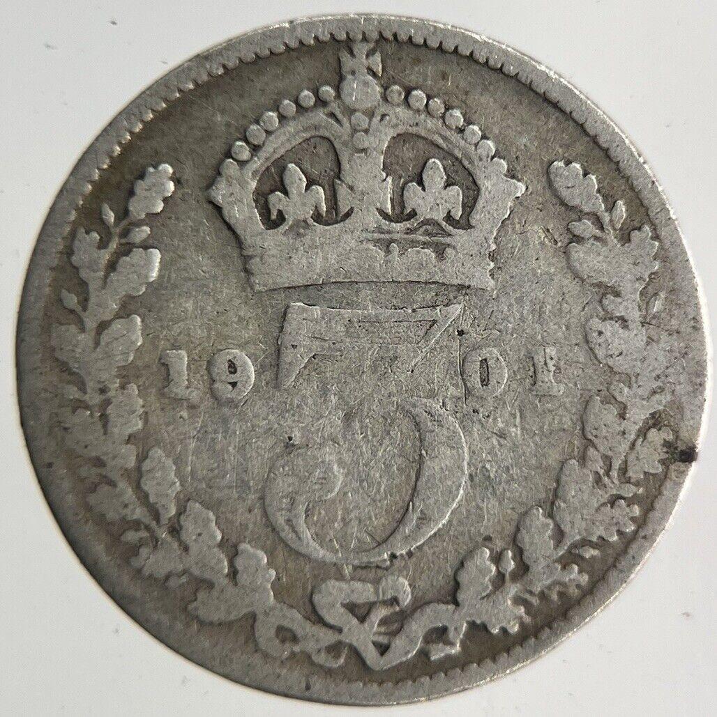 1901 Victoria Threepence Silver Coin | Collectable Grade
