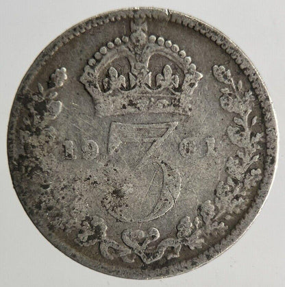 1901 Victoria Threepence Silver Coin | Collectable Grade