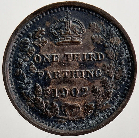 1902 Edward VII 1/3 One Third Farthing Coin | Very Fine Grade | a5625
