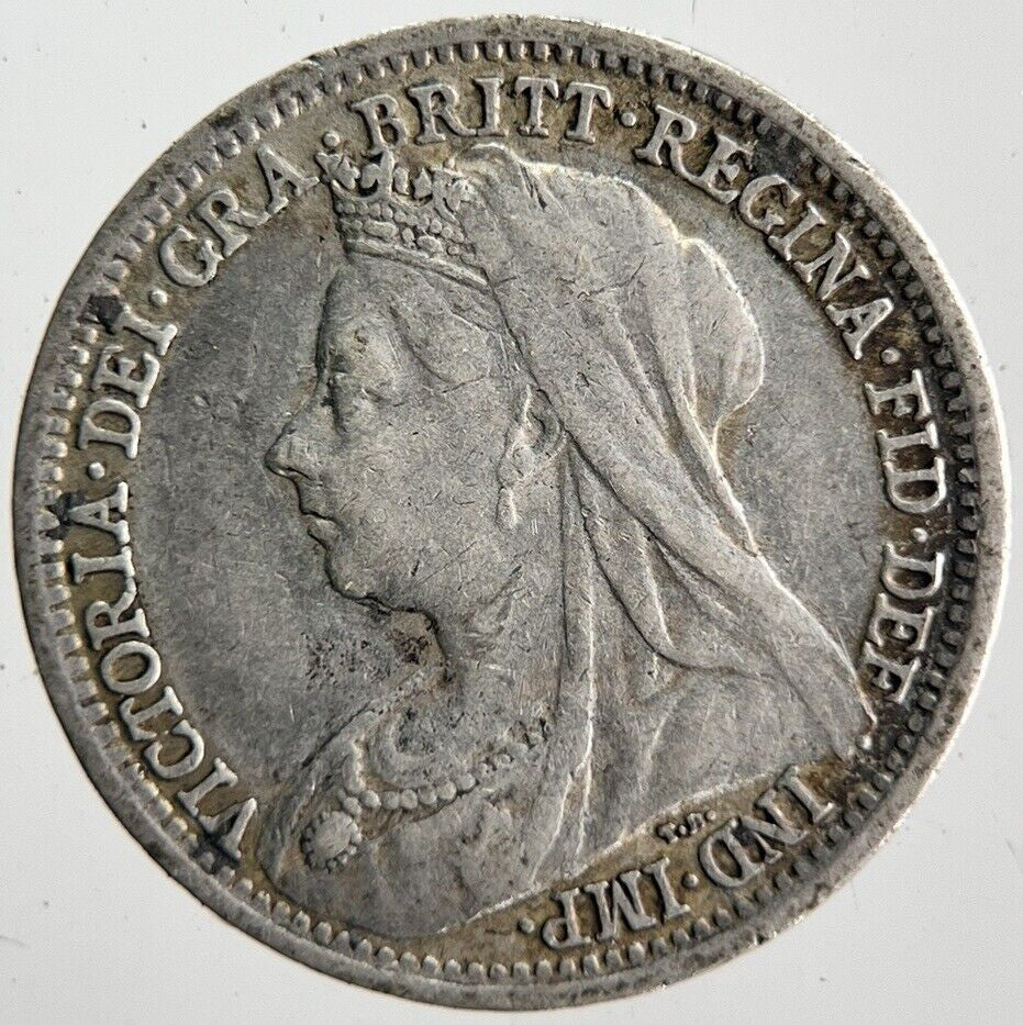 1901 Victoria Threepence Silver Coin | Very High Grade | a4607