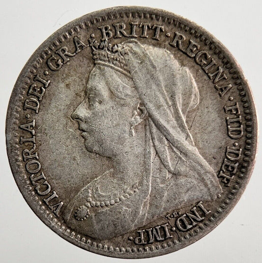 1901 Victoria Threepence Silver Coin | Very High Grade | a7216