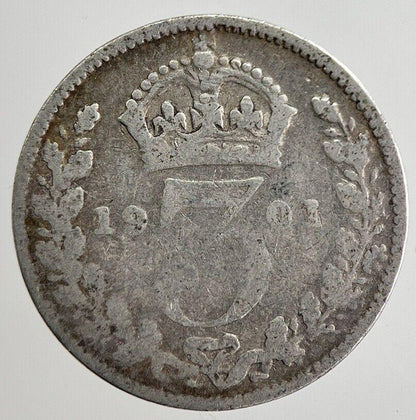 1901 Victoria Threepence Silver Coin | Collectable Grade | a8876