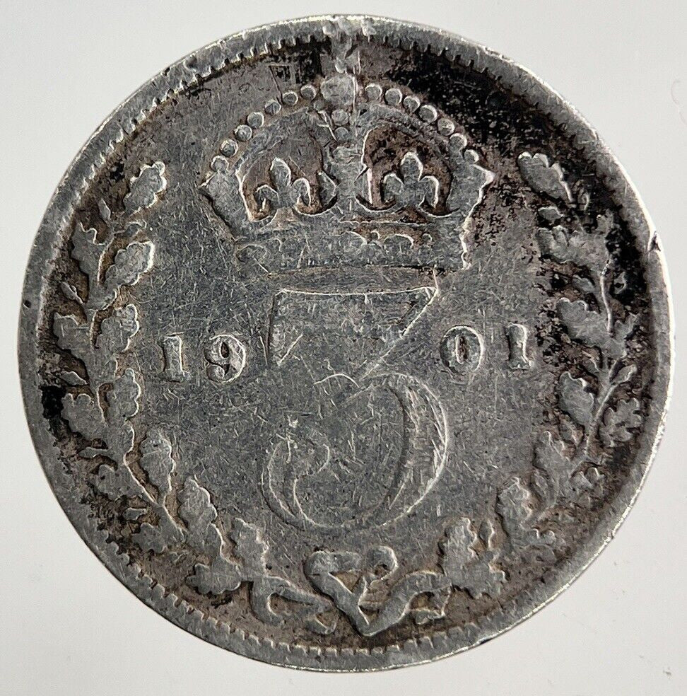 1901 Victoria Threepence Silver Coin | Collectable Grade