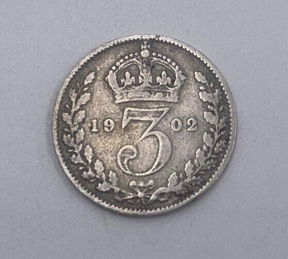 1902 Edward VII Threepence | British Silver Coin | Collectable Grade | a073