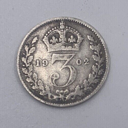 1902 Edward VII Threepence | British Silver Coin | Collectable Grade | a071