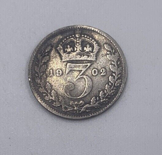 1902 Edward VII Threepence | British Silver Coin | Collectable Grade | a072