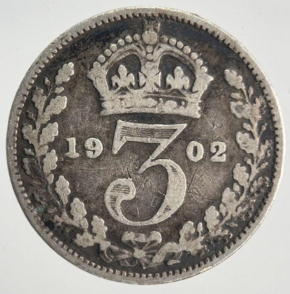 1902 Edward VII Threepence | British Silver Coin | Collectable Grade | a1912