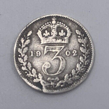 1902 Edward VII Threepence | British Silver Coin | Collectable Grade | a078