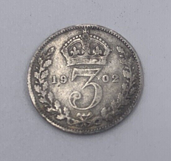 1902 Edward VII Threepence | British Silver Coin | Collectable Grade | a074