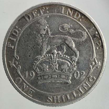 1902 Edward VII One Shilling Silver Coin | Fine Collectable Grade