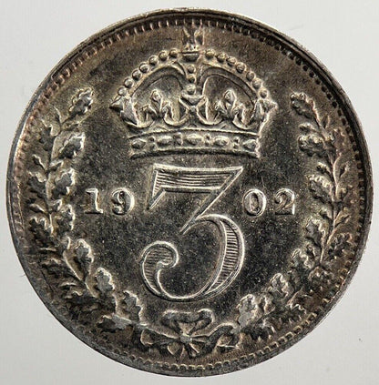 1902 Edward VII Threepence Silver Coin | Very Fine Grade | a5612