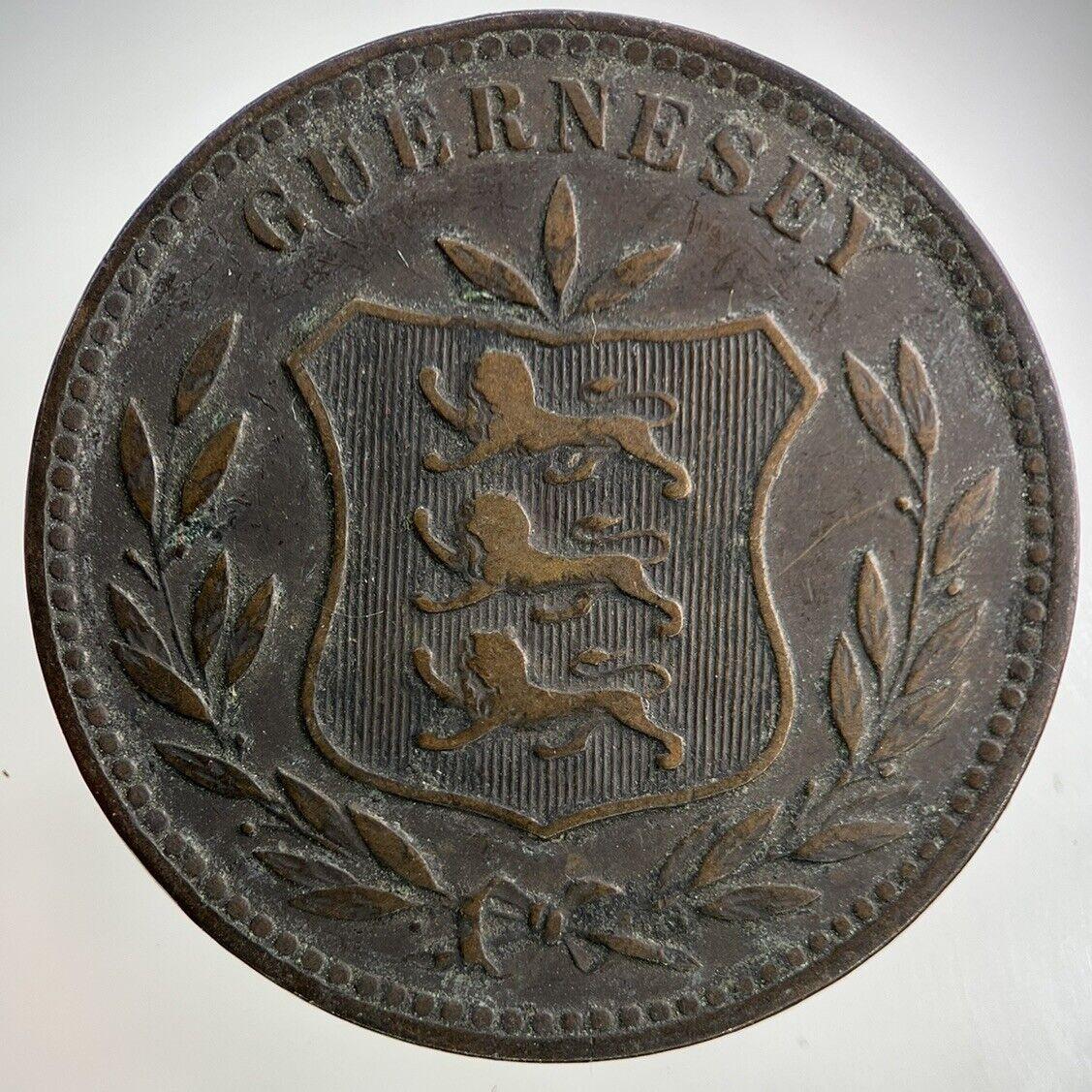 1902 Guernsey 8 Doubles Coin | Fine Collectable Grade