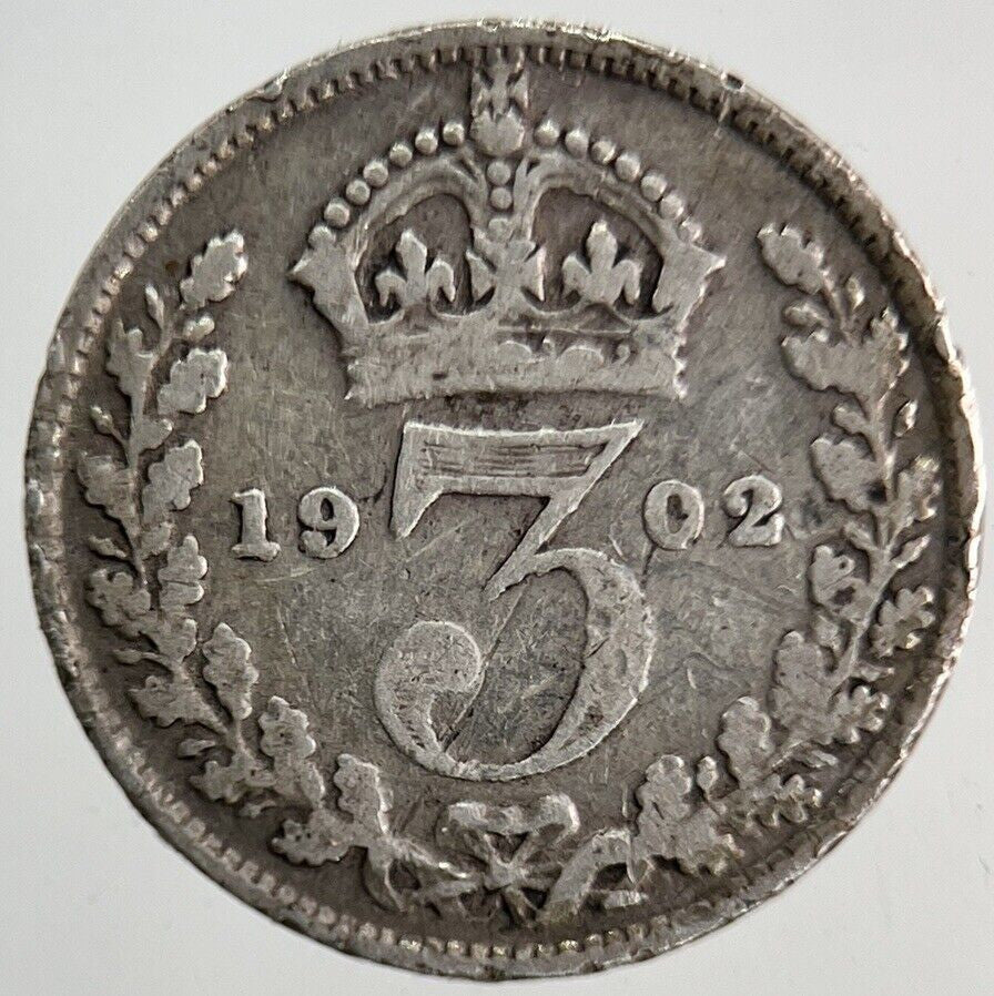 1902 Edward VII Threepence Silver Coin | Collectable Grade