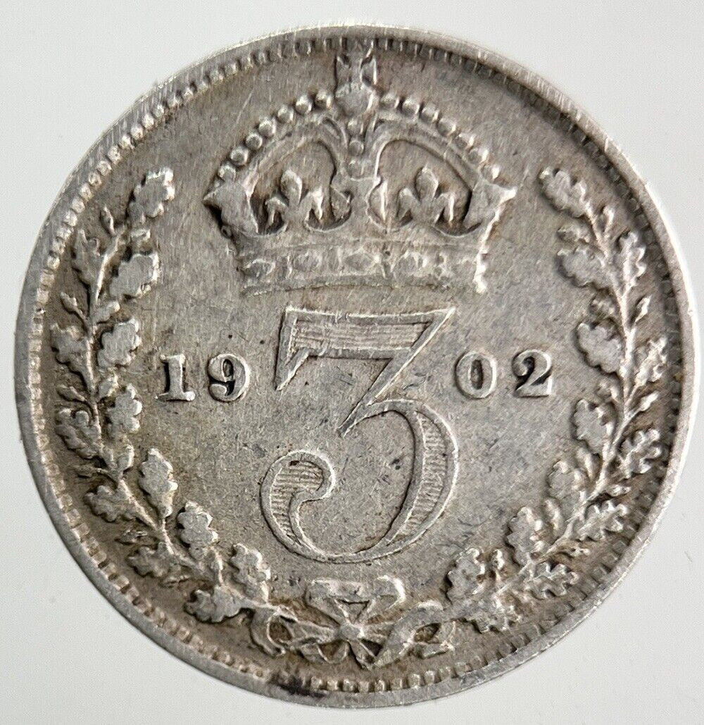 1902 Edward VII Threepence Silver Coin | Fine Collectable Grade