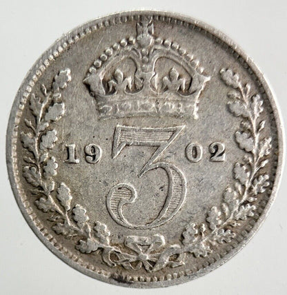 1902 Edward VII Threepence Silver Coin | Fine Collectable Grade