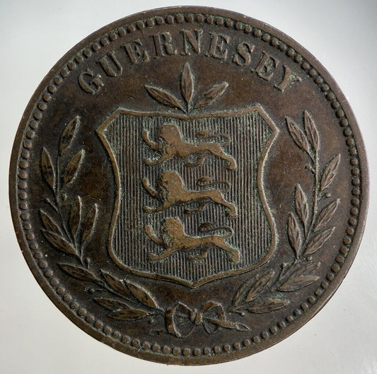 1902 Guernsey 8 Doubles Coin | Collectable Grade