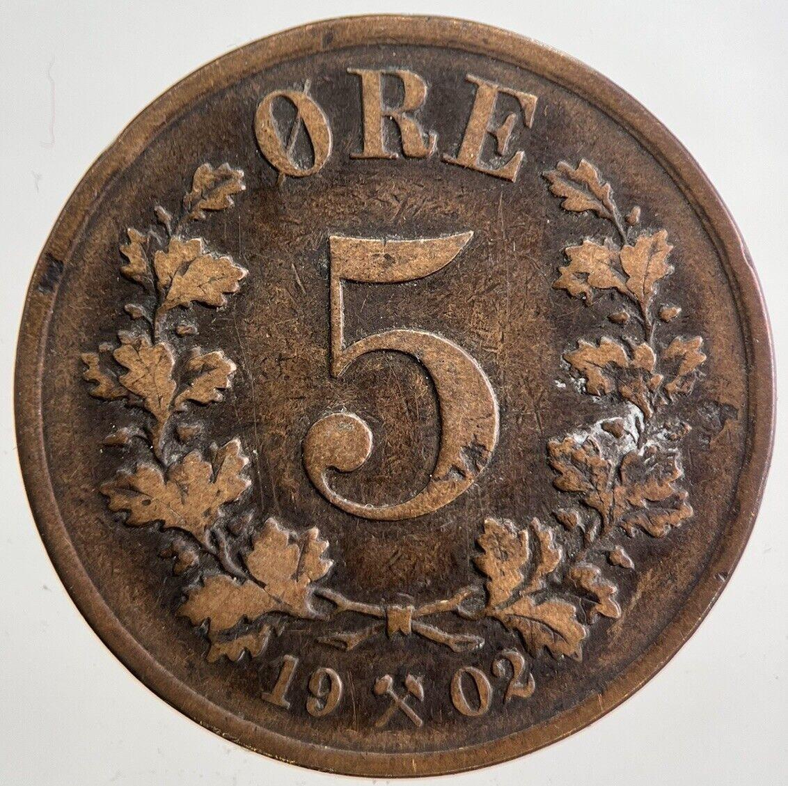 1902 Norway 5 Ore Coin | Collectable Grade | a4977
