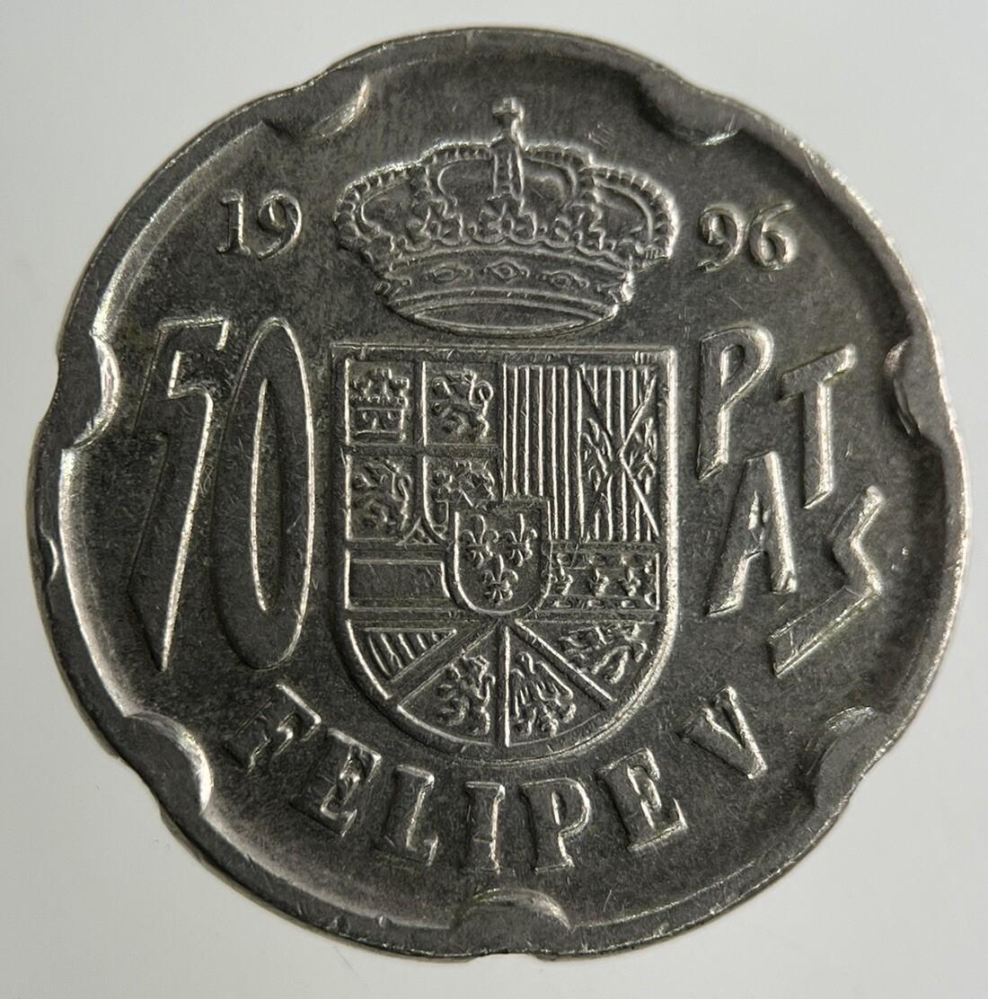 1996 Spain 50 Pesetas Coin | Fine Collectable Grade