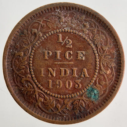 1903 India 1/2 Half Pice Coin | Fine Collectable Grade | a7123