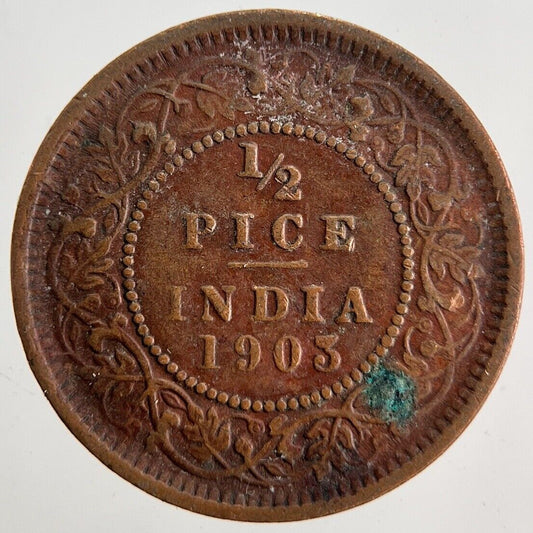 1903 India 1/2 Half Pice Coin | Fine Collectable Grade | a7123